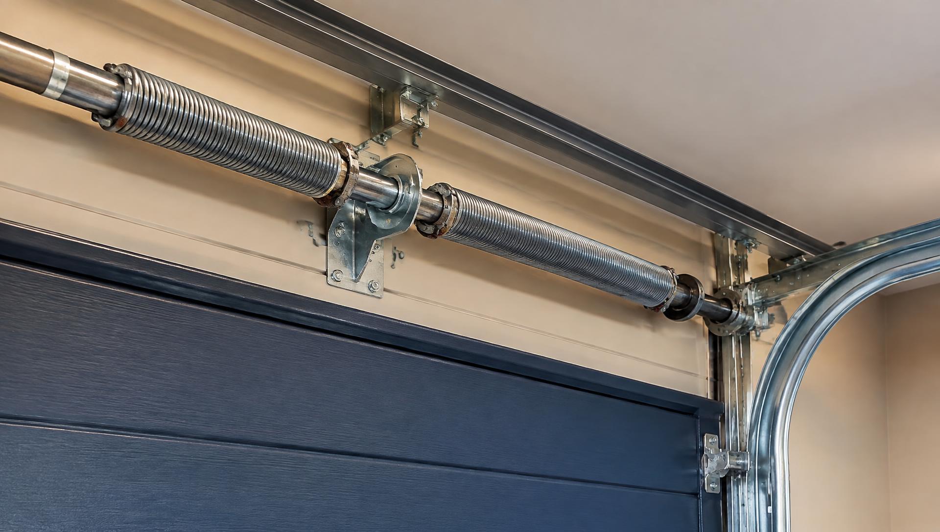 Garage door technician servicing a garage door on a Colorado mountain home